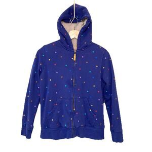 Mini Boden Sherpa Lined Colorful Polkadot Full Zip Hooded Jacket Size 12-13 Yrs